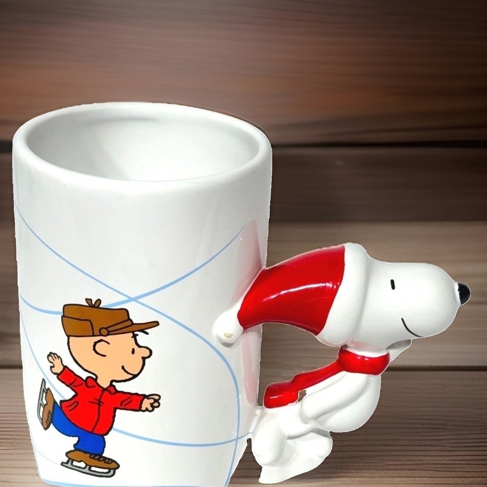 Peanuts Teleflora 50 Years Charlie Brown Christmas Snoopy 3D Handle Mug White
